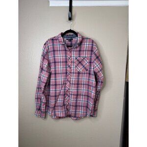 21 Men Men's Pink Shirt Size XL plaid button down long sleeve collared‎ cotton
